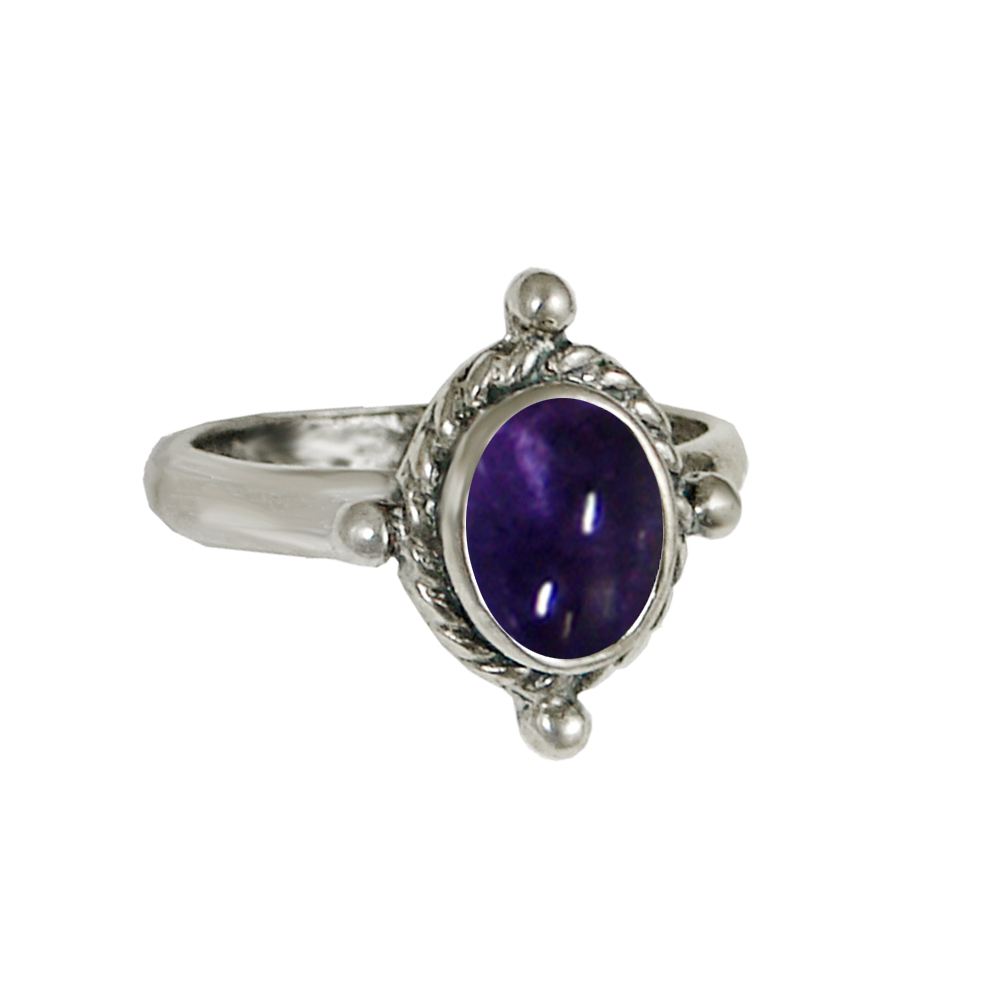 Sterling Silver Ring With Iolite Size 9